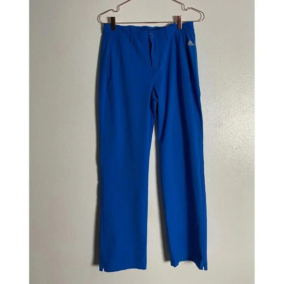 Adidas Womens Athletic Workout Running Pants Blue Sz L - Picture 1 of 4
